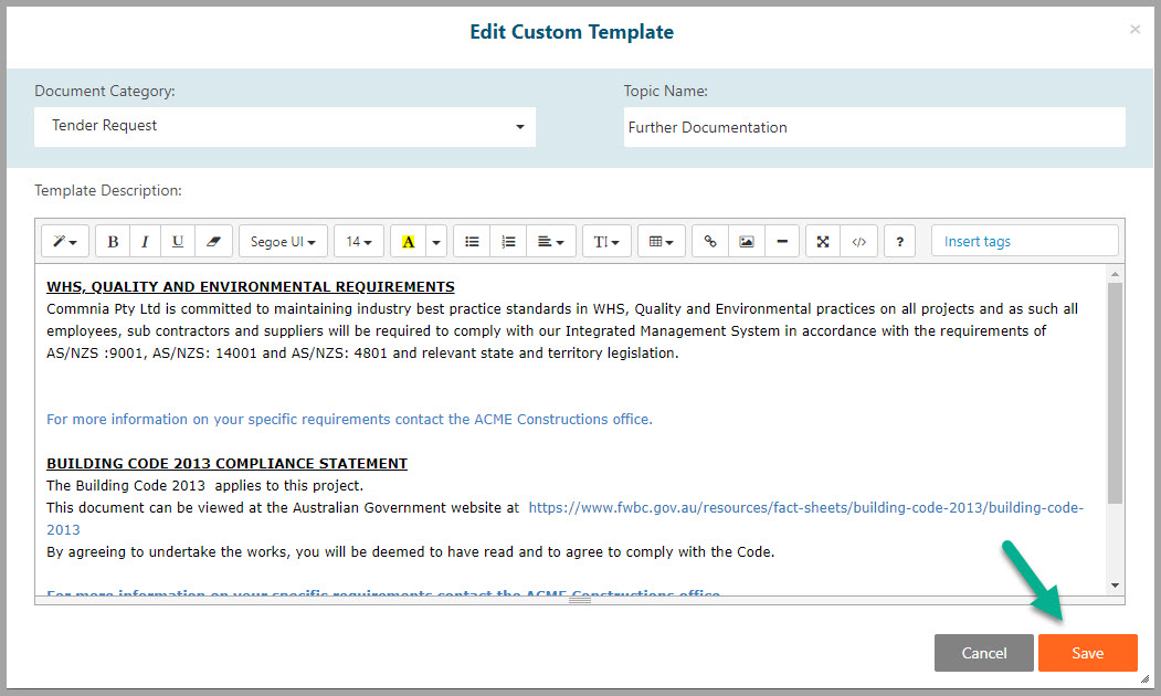 Create Custom Inbox Description Templates