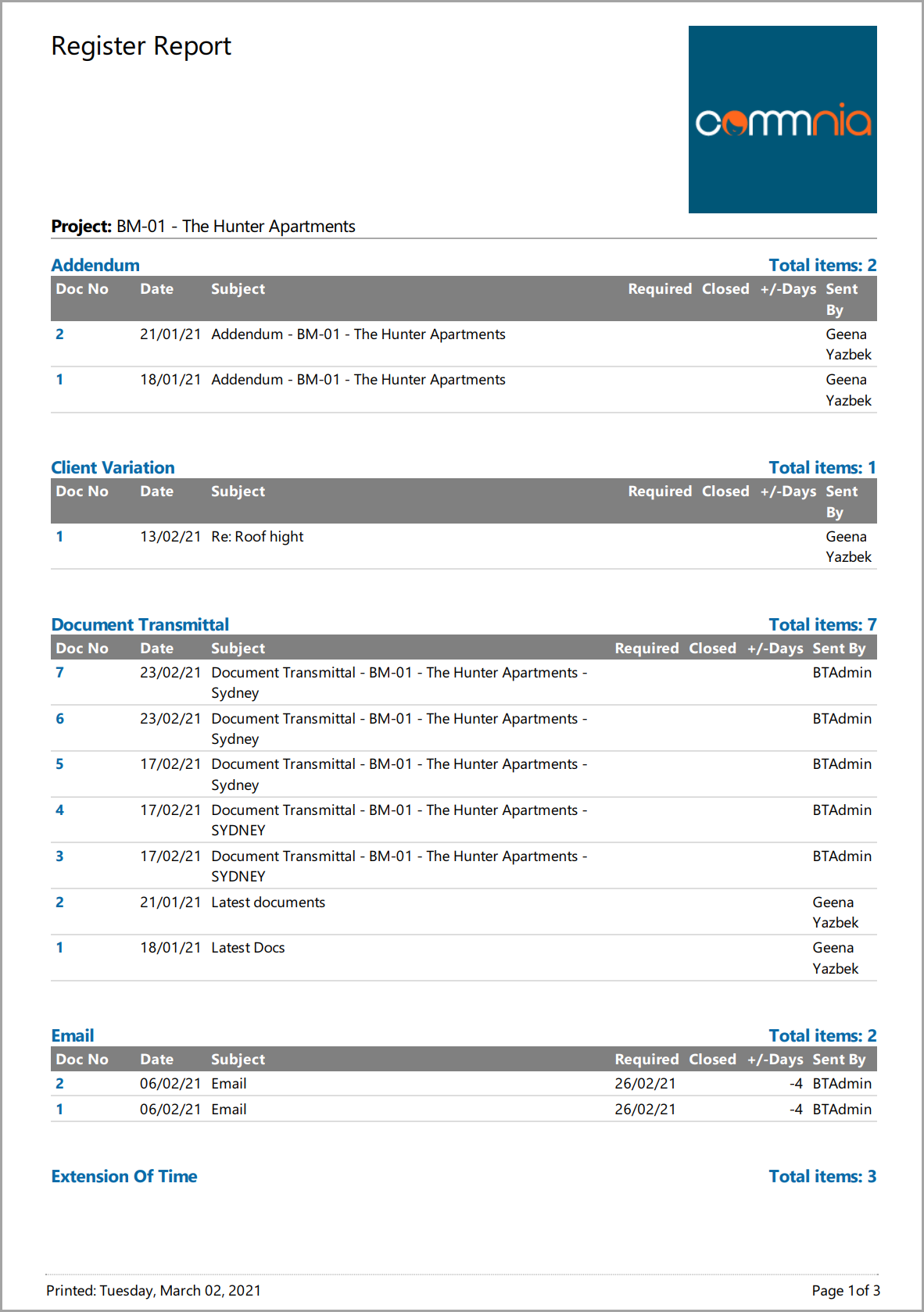 register report