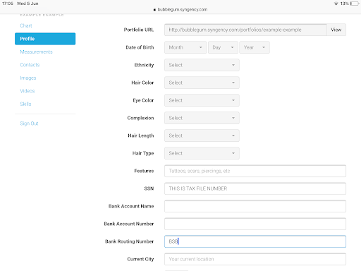 Profile Tab