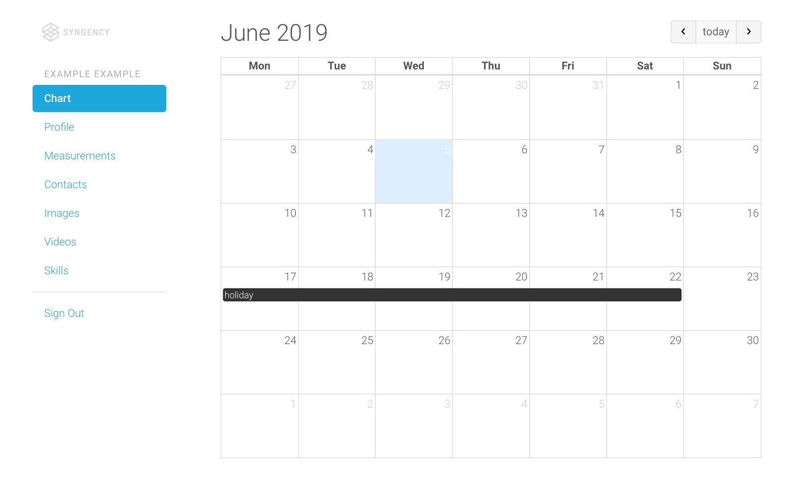 Calendar with Dates Booked Out