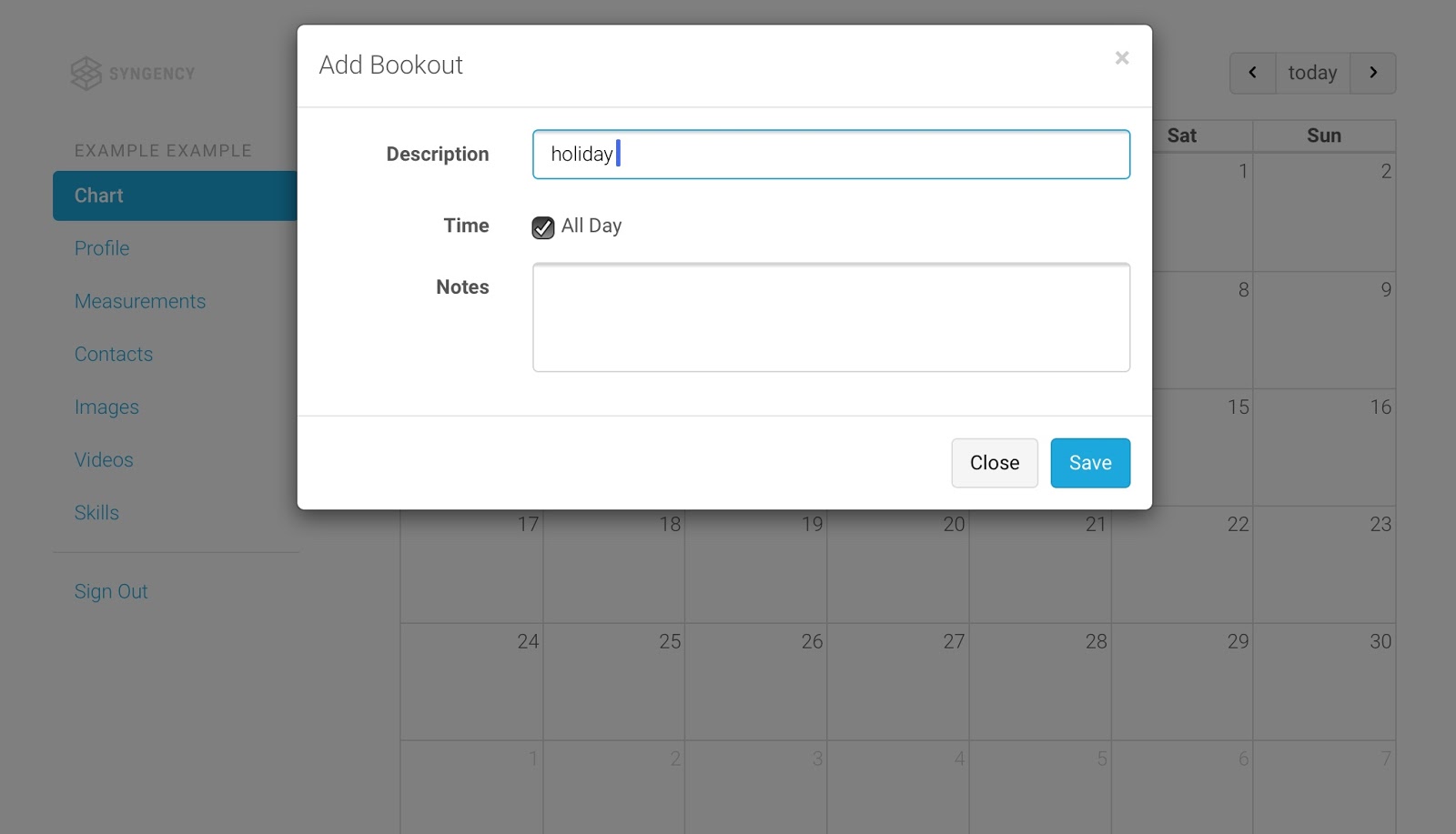 Book it Out Screen