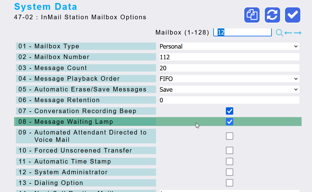 A screenshot of a mailboxDescription automatically generated