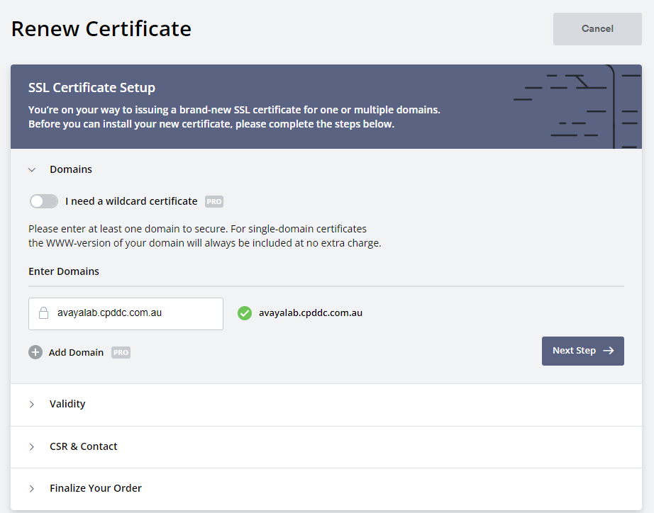 A screenshot of a certificateDescription automatically generated
