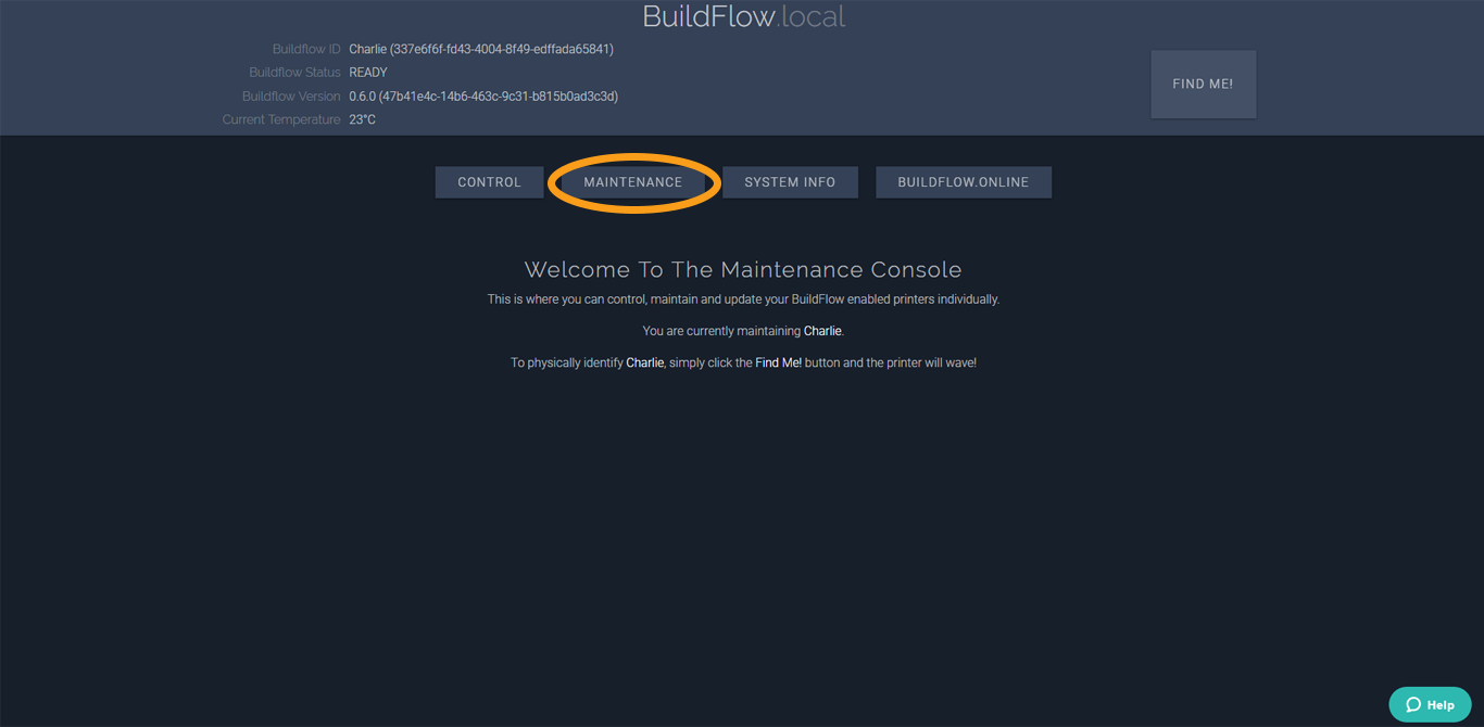 Maintenance console maintenance button