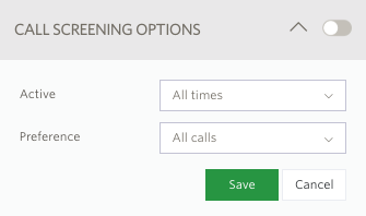call screening options