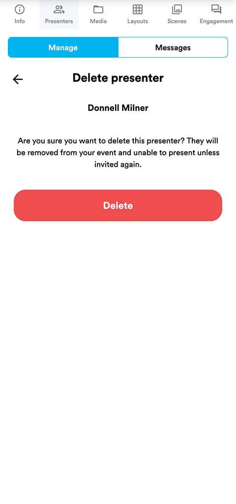 Delete presenter 