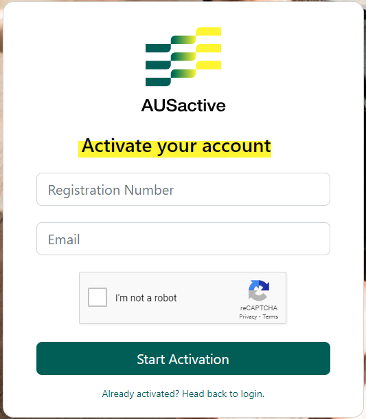 Activate your account