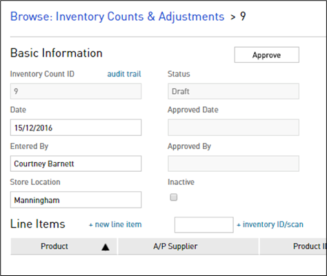 Inventory Counts and Adjustments