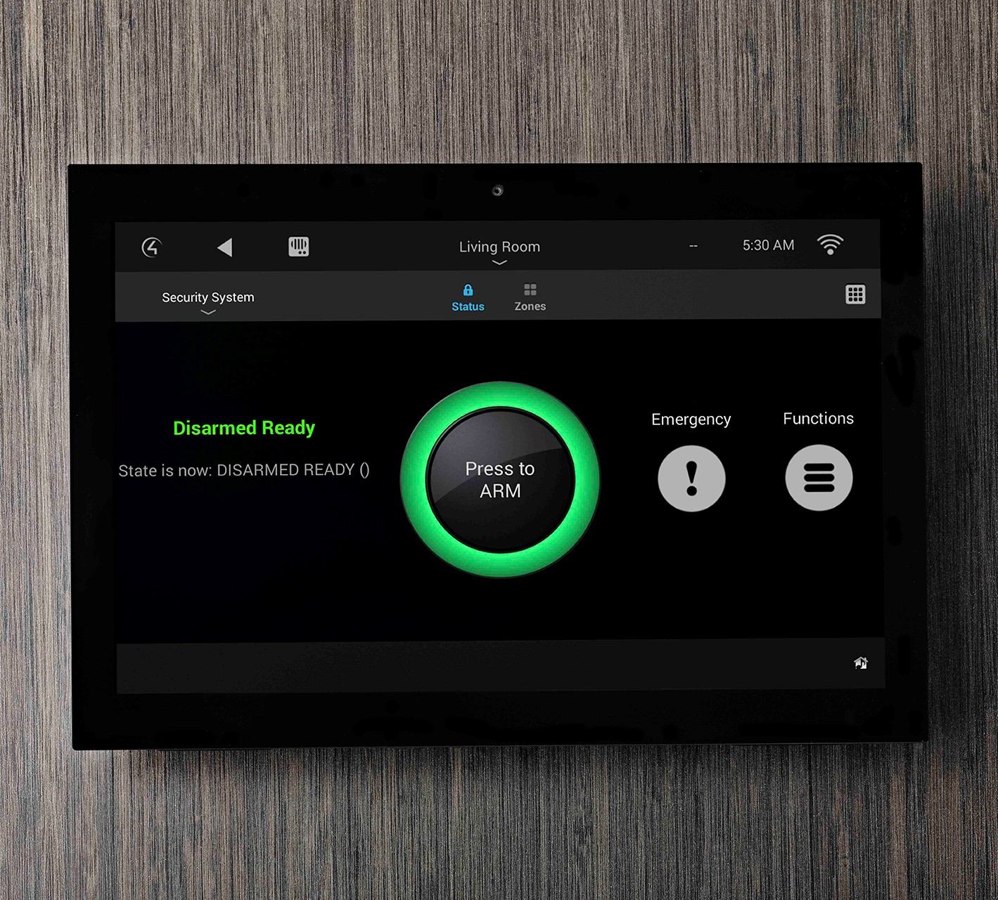Using security panel controls